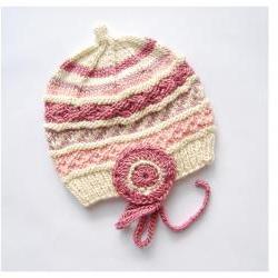 Natural Dye High-End Silk/Wool Hat, Size 12 Month, OOAK